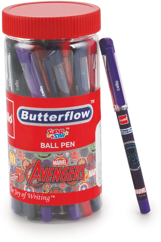 Cello Butterflow Avengers Ball Pen(Pack of 25, Ink Color - Blue)