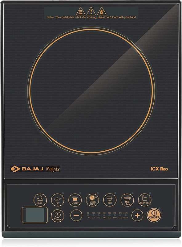 BAJAJ 1600 W Induction Cooktop Push Button(Black, ICX 160TS)