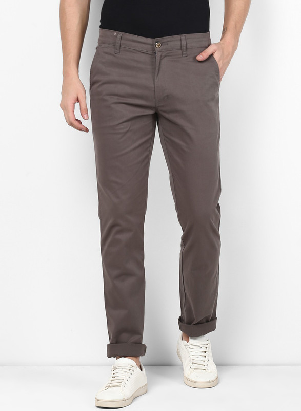 Urbano Fashion Slim Fit Men Grey Trousers Urbano Fashion Slim Fit Men Grey Trousers