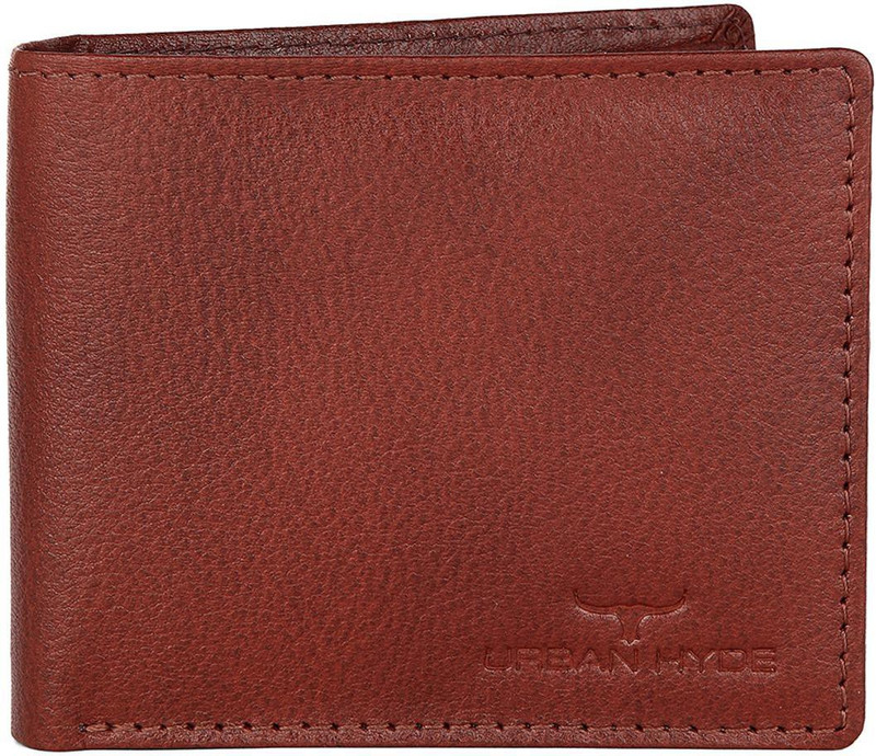 URBAN FOREST Men Casual Brown Genuine Leather Wallet(6 Card Slots)