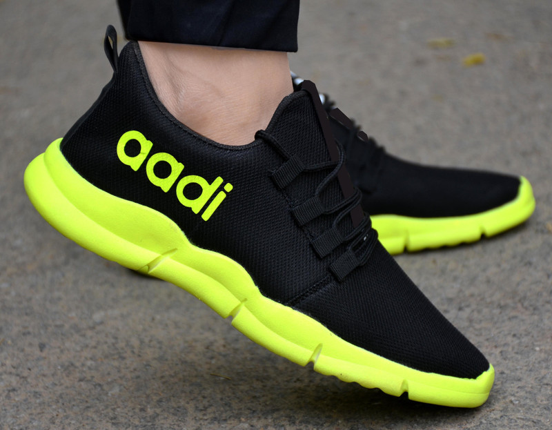 aadi Mesh| Lightweight| Premiun| Comfort| Summer Tendy| Outdoor| Running Sneakers For Men(Black)