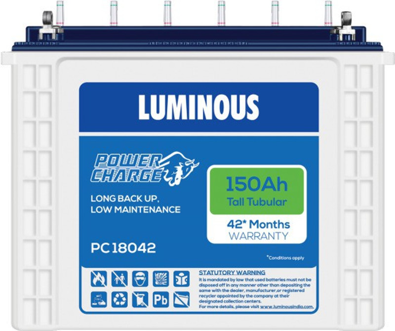LUMINOUS 60 Months Warranty Tubular Inverter Battery(150 Ah, Inverlast ILTT 18060 150Ah)
