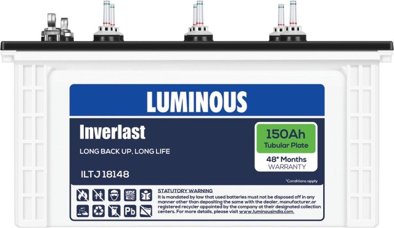 LUMINOUS ZELIO+1100 V2 Pure Sine Wave Inverter with ILTJ18148 Jumbo Tubular Inverter Battery  (150AH)