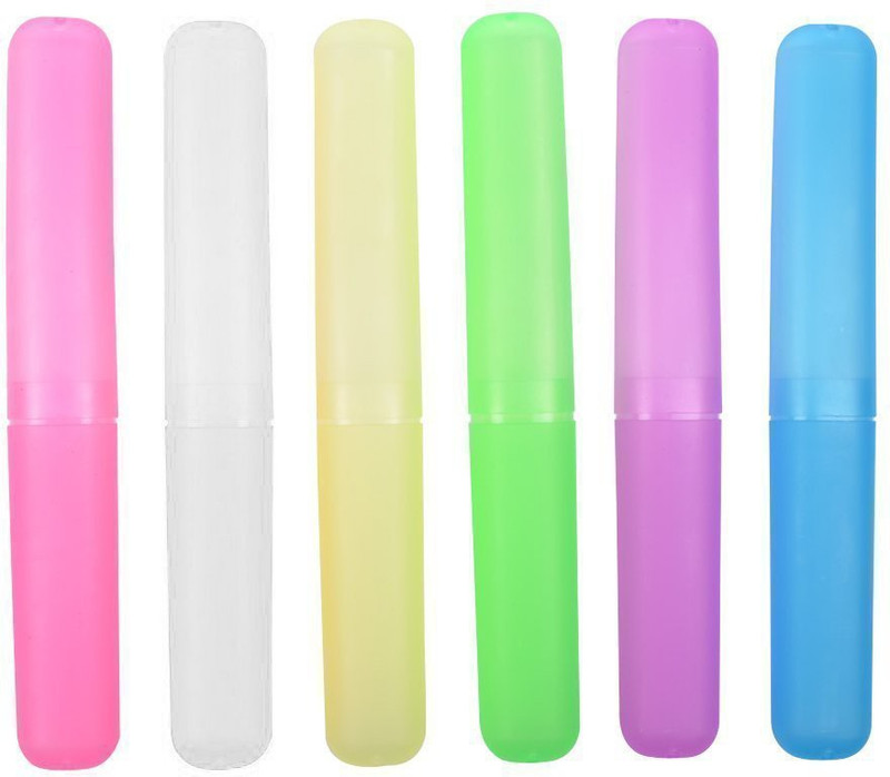 ADHBHUD Plastic Toothbrush Holder Cap Cover (Multicolour) - Set of 6 Toothbrush Case(Pack of 6)