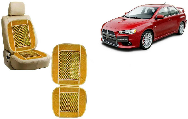Auto Kite Wooden Bead, Velvet Seating Pad For  Mitsubishi Lancer(Car, Home and Office Yellow)