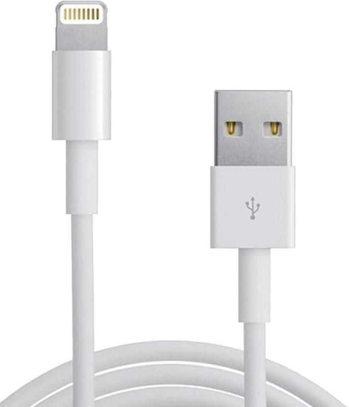 Apple White Lightning Cable 1 m Lightning Cable to Data Cable(Compatible with Apple Iphone, White)
