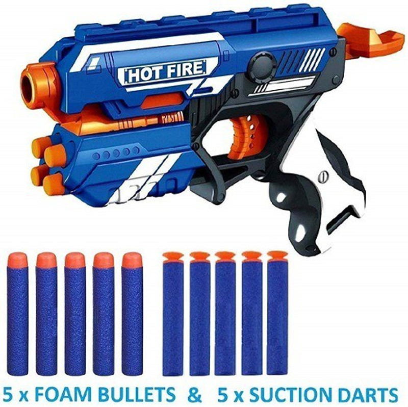 ArohiStore SD Hot Fire Blaze Storm Manual Soft Bullet Shooting Gun Toy with 10 Safe Foam Bullet for Kids Guns & Darts(Multicolor)