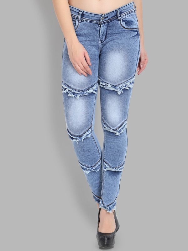 German Club Skinny Women Blue Jeans