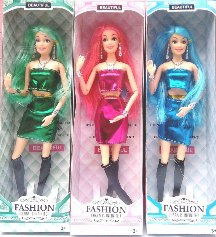 CriateHub Beautiful Doll Toy Set with Movable Joints and Other Ornaments for Girls | Baby Kids Dream House Adventures | (Pack of 4)(Multicolor)