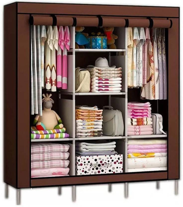 MEZIRE PP Collapsible Wardrobe(Finish Color - Brown, DIY(Do-It-Yourself)) - 65% off at DetectaDeal