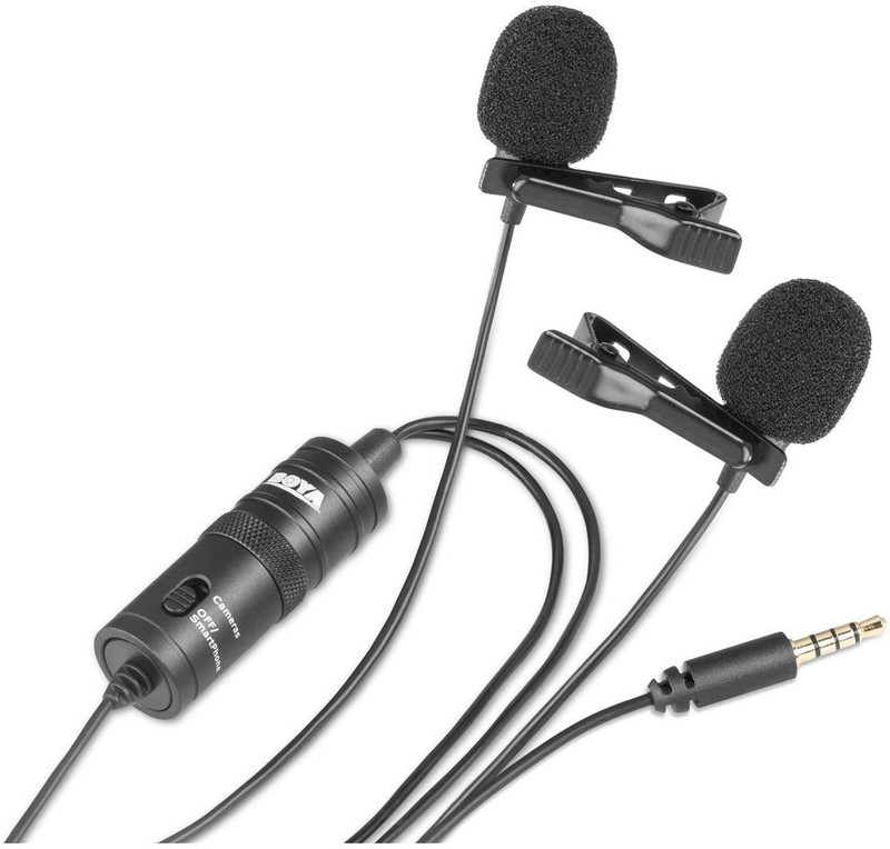 BOYA BY-M1DM Dual Omni-Directional Lavalier Mic Camera Microphone