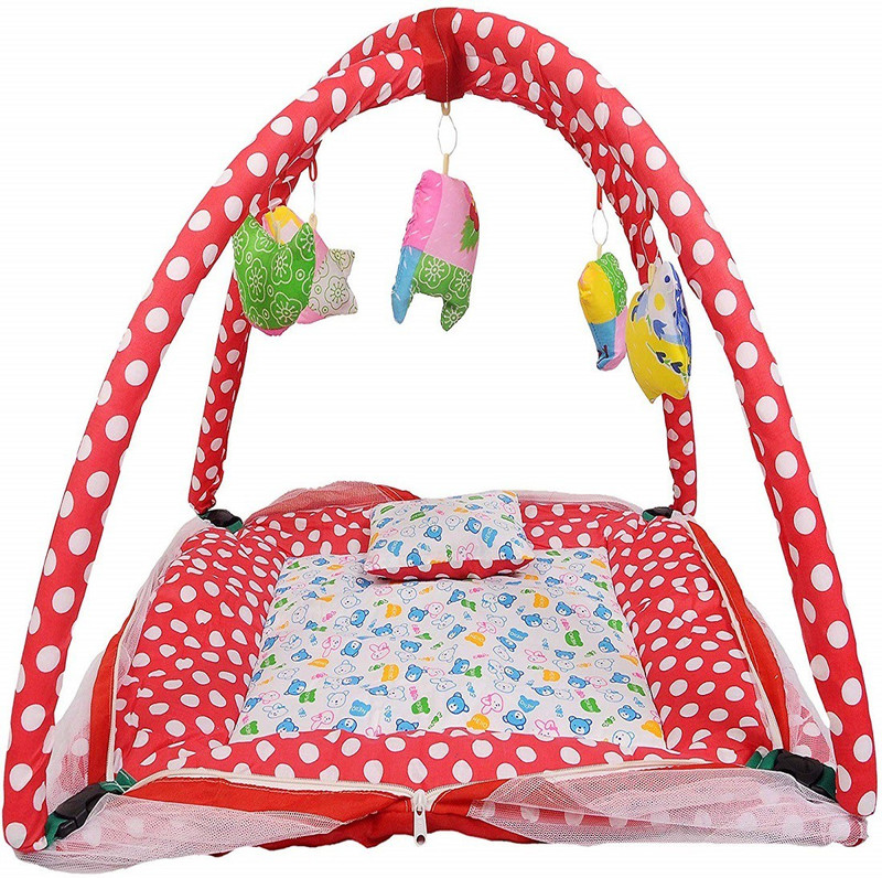 moms angel Cotton Baby Bed Sized Bedding Set(Red, 1 Bedding Set)