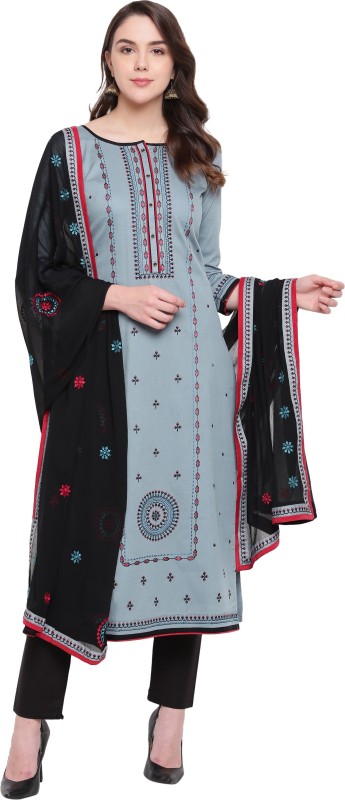 Kvsfab Cotton Embroidered Salwar Suit Material(Unstitched)