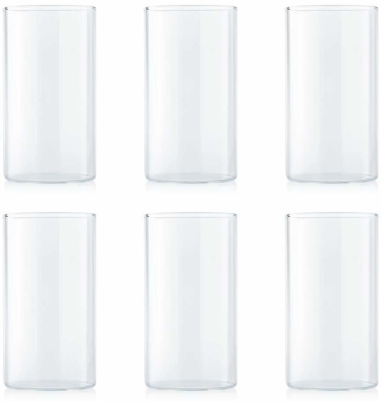 BOROSIL (Pack of 6) Vision Glass 350 ML Glass Water/Juice Glass(350 ml, Glass, Clear)