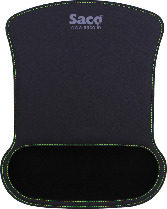 Saco Pro Gaming Mousepad, Water Resistant Material Mouse Mat Pad, Stitched Edges Non Slip Rubber Non Slip Base Mousepad(Pineapple Shape Green Color Stitches)