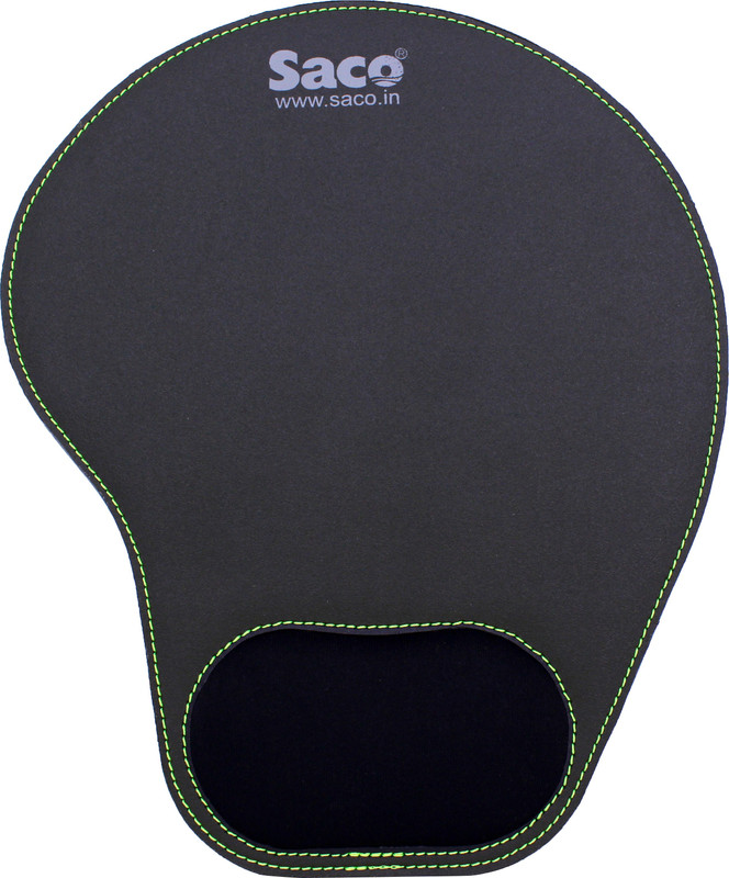 Saco Pro Gaming Mousepad, Water Resistant Material Mouse Mat Pad, Stitched Edges Non Slip Rubber Mats Ergonomic Pads compressed PU non skid and non gel technology for long life Non Slip Base Mousepad(Orange Color Stiches)