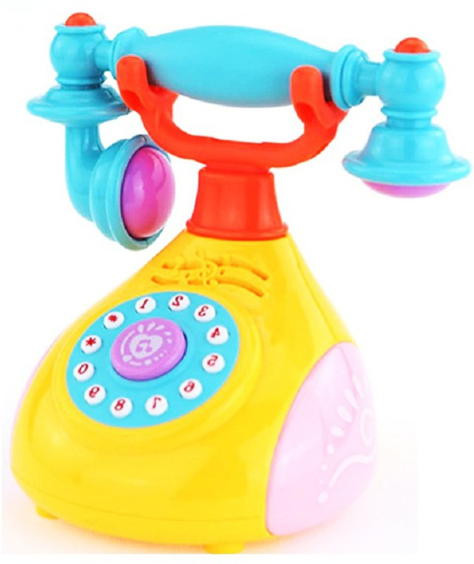 Little Joy Retro Style Landline Telephone Musical Phone Toy for Kids with Light and Sound Effects(Multicolor)