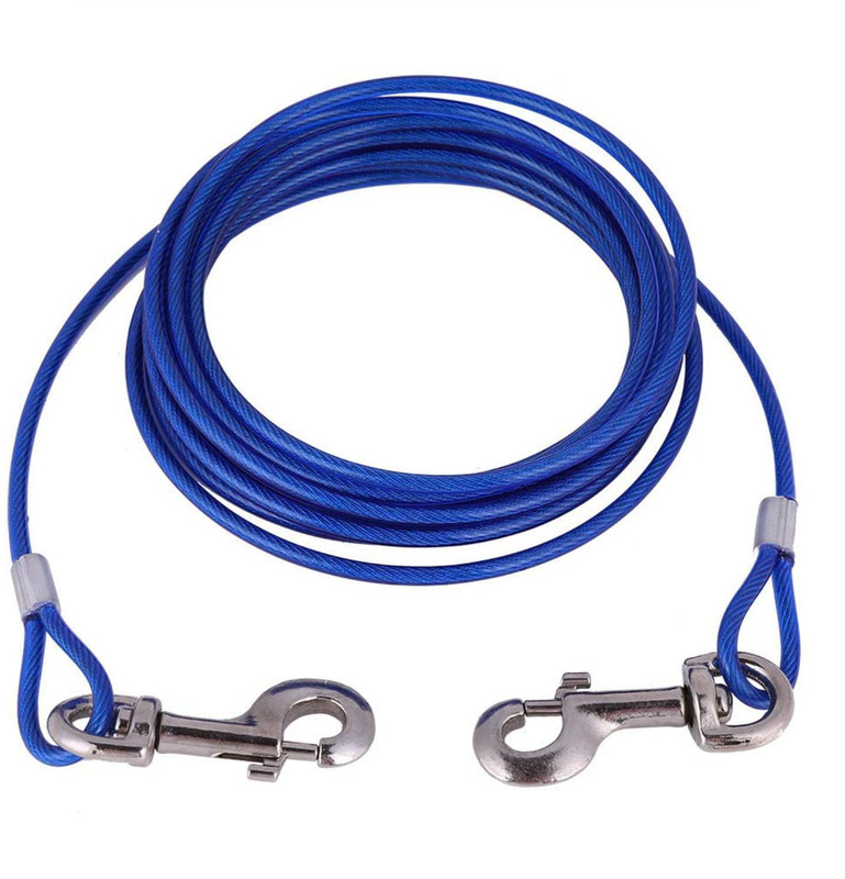 W9 15 ft Tie-Out Cable for Dogs up to 60 lbs, Suitable for Small and Medium Dog, 180 Inches 457 cm Dog Cord Leash(Blue)