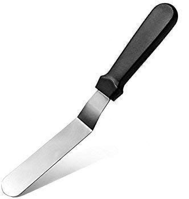 noble foods 8" Angular Professional Stainless Steel Cake Palette Knife Icing Spatula Variety Set & Cake Decorating Tools Lifting Spatula(Pack of 1)