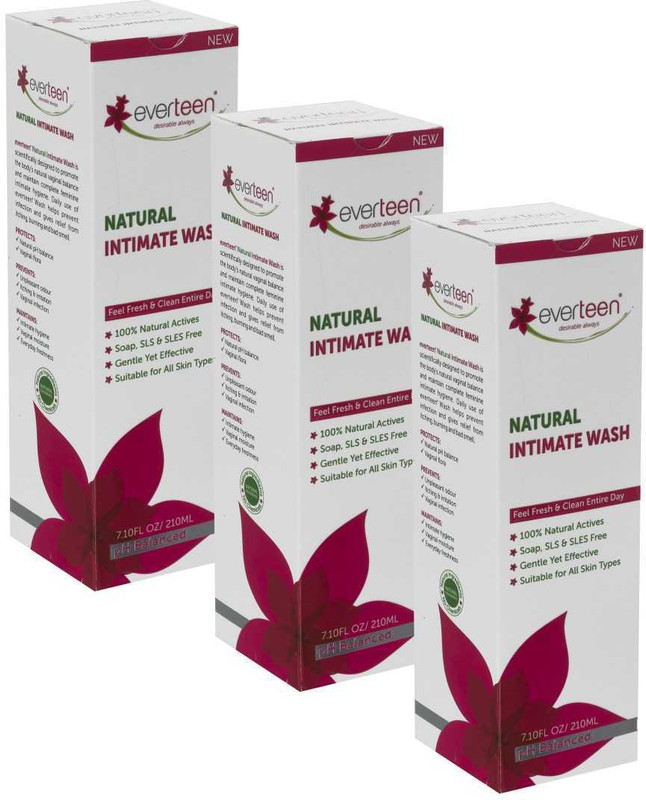 everteen Natural Intimate Wash for Feminine Hygiene in Women – 3 Packs (210ml Each) Intimate Wash(630 ml, Pack of 3)