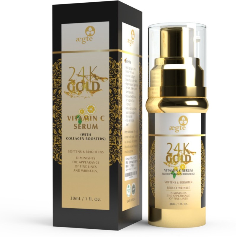 Aegte 24K Gold Vitamin C Serum (with Collagen Booster) Enriched with Vitamin...
