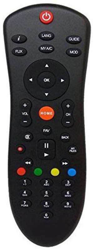 Dish TV orginal set top box remote Remote DTH Settopbox Remote Controller(Black)