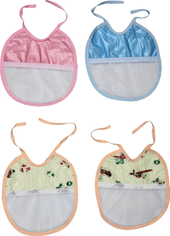 MMShopy New Born Baby Infant kids waterproof feeding bib (Pack of 4)(Multicolor)