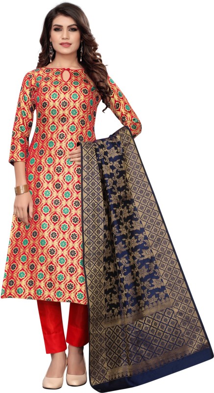 Saara Brocade Embellished, Woven Salwar Suit Material(Unstitched)