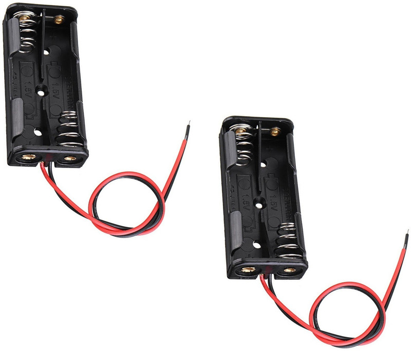 RIVER FOX AA Battery Holder / Open Type for 2 AA Battery with Lead for Projects (Pack of 2) Miscellaneous Electronic Hobby Kit