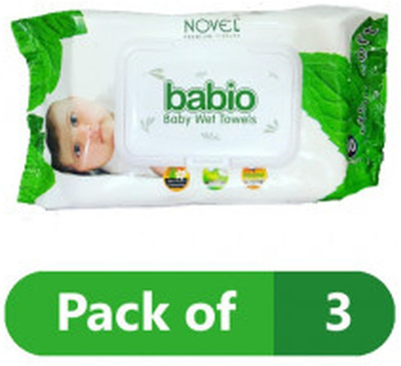 NOVEL Babio Baby Wet Towels Ambz (80) Sheet ( Pack of 3)(3 Wipes)