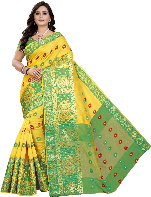 Cartyshop Self Design Banarasi Silk Blend, Cotton Blend, Jacquard, Pure Silk, Cotton...