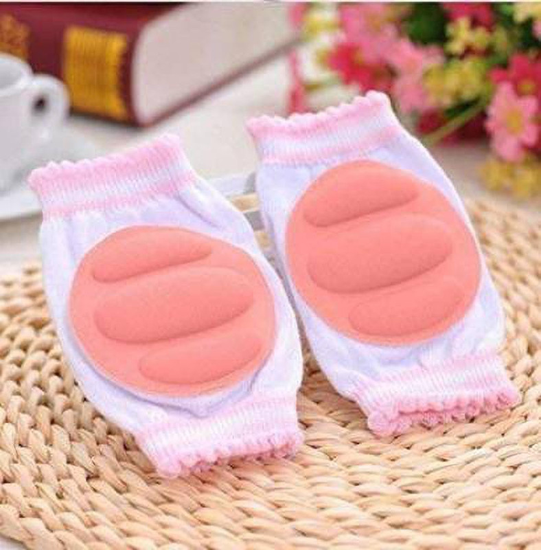 keycraze Baby Knee Pads Toddler Safety Crawling Elbow Protector Infant Kids Cute Cushion (1Pair, Pink) Pink Baby Knee Pads(plain)