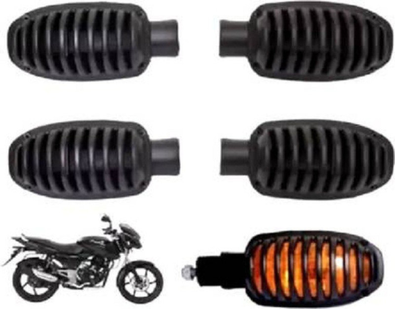 ACCESSOREEZ Bike Indicator Grill (set of 4 pcs,) Black Bike Headlight Grill(Black)