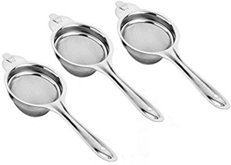 WHITEIBIS 2 Stainless Steel Tea Strainer Chalni Sizes Lasts Long Tea Strainer(Pack of 2)