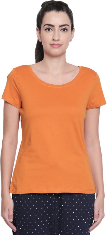 Dreamz by Pantaloons Casual Regular Sleeve Solid Women Orange Top