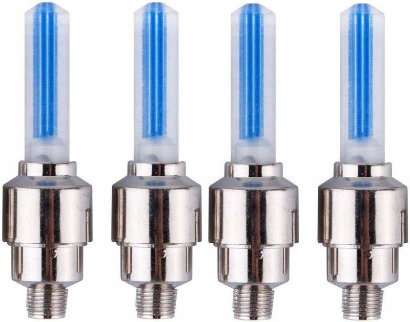 ShreNik Cycle Tyre Valve Cap LED Wheel Light For Bike Car Bicycle Universal Size Set of 4 LED Wheel Reflectors(Blue)