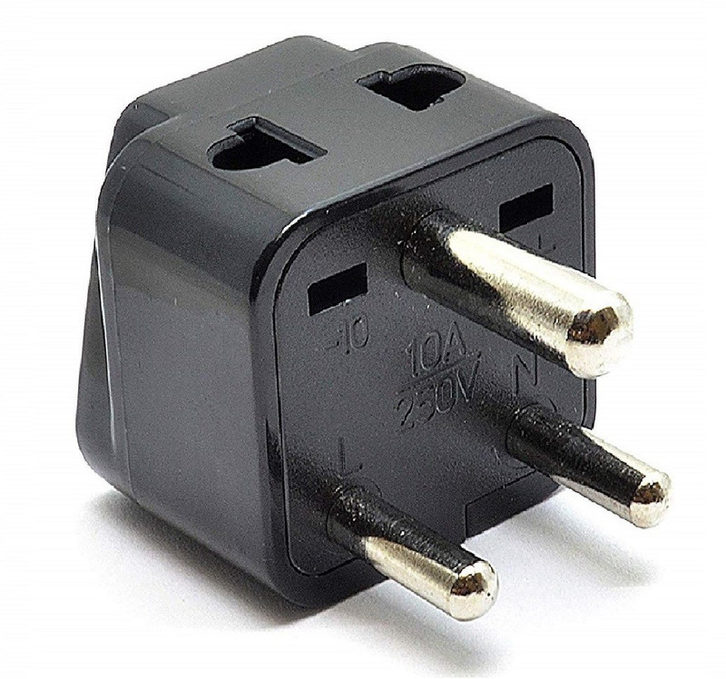 OREI World (USA, UK, China) to India Type D Travel Adapter Plug - 2 in 1 Worldwide Adaptor(Black)