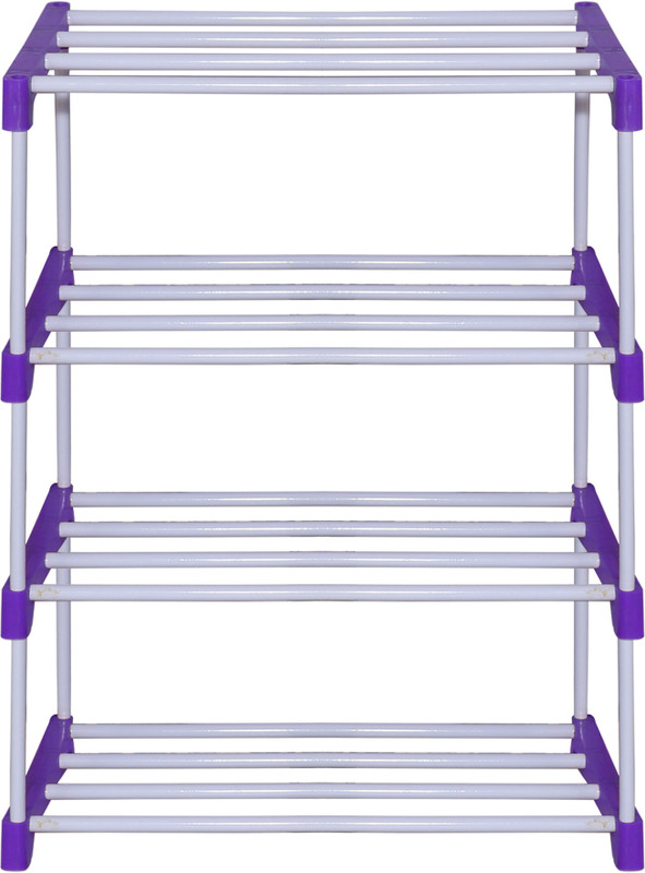 ANR STORE Plastic Collapsible Shoe Stand(BLUE, 4 Shelves, DIY(Do-It-Yourself))