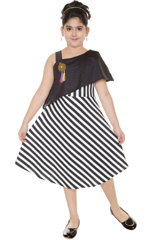 FTC FASHIONS Girls Midi/Knee Length Party Dress(Black, 3/4 Sleeve)