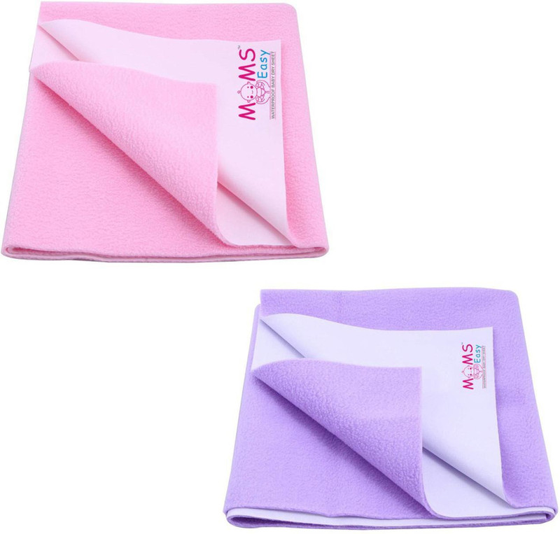 Moms Easy Cotton Baby Bed Protecting Mat(Purple, Pink, Pack of 2, Small)