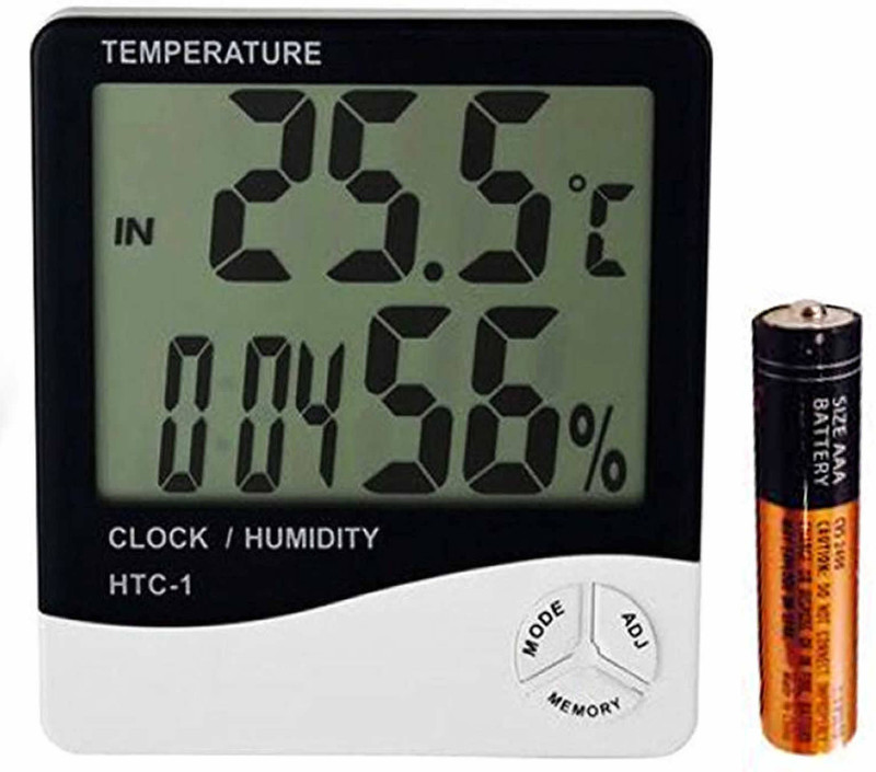 SellRider Imported Humidity Meter Clock Digital White Clock High accuracy LCD Digital Thermometer All-in-One Digital Moisture Measurer(40 mm)