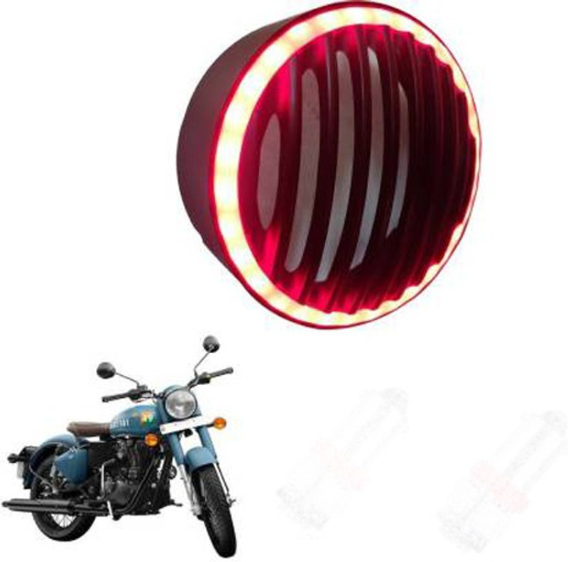 Golden Fox LED Headlight Grill With Light For Bullet Classic 350-500 Bike Headlight Grill Bike Headlight Grill(Black)
