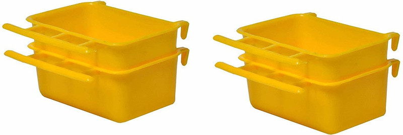 Taiyo Pluss Discovery BIRD WATER-FOOD FEEDER PACK OF 4 Tray Bird Feeder(Yellow)