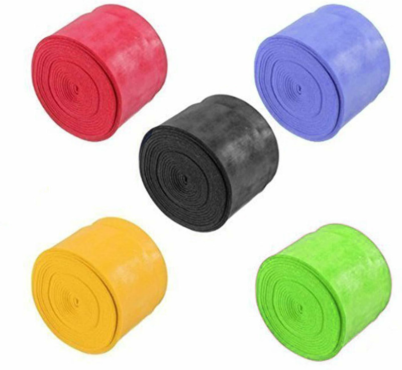IRIS Thin Grip Anti Slip Super Absorbent Tennis/Badminton Over Grip(Red, Black, Yellow, Blue, Green, Pack of 5)