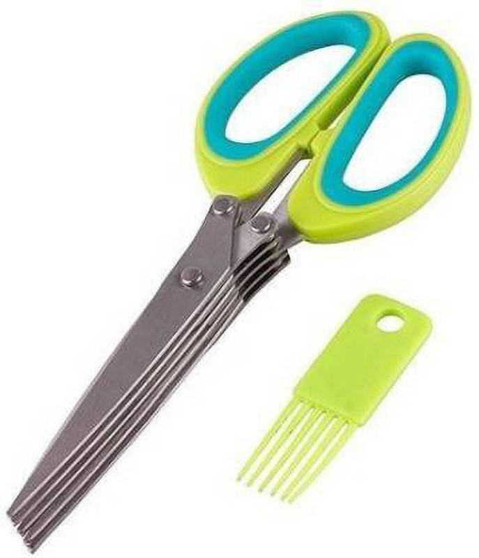 KP ENTRPRISE 5 Blade Vegetable Scissor Stainless Steel Herbs Scissor(Multicolor, Pack of 1)