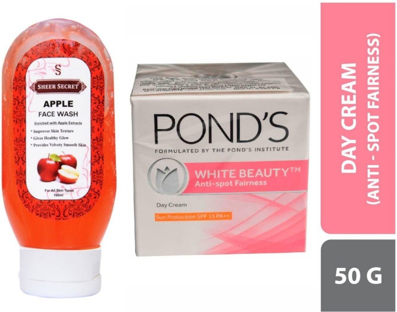 Sheer Secret Apple Face Wash 100ml and Pond's White Beauty Sun Protection...