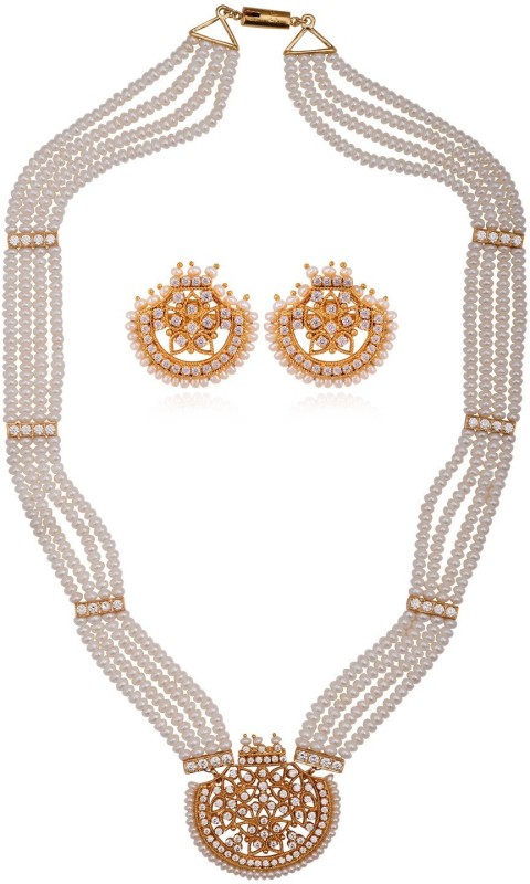Chandrani Pearls Alloy Jewel Set(White)