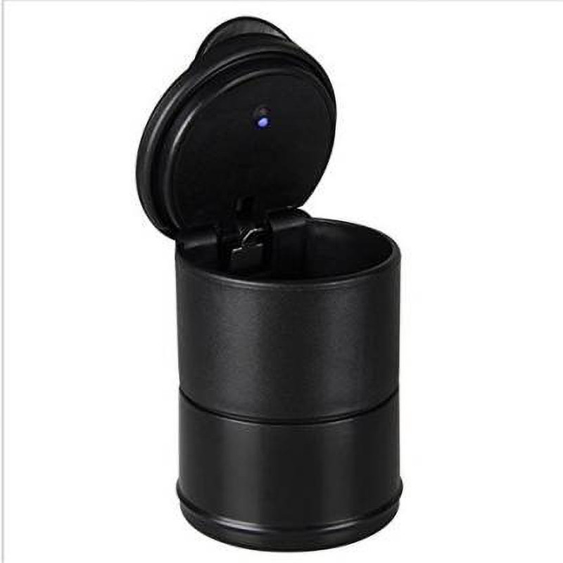 Auto Ryde Portable Auto Car Truck Cigarette Smoke Ashtray Ash Cylinder Cup Holder Cigarette Ashtray with LED Light for Most Car Holder Smokeless Car Black Plastic Ashtray(Pack of 1)
