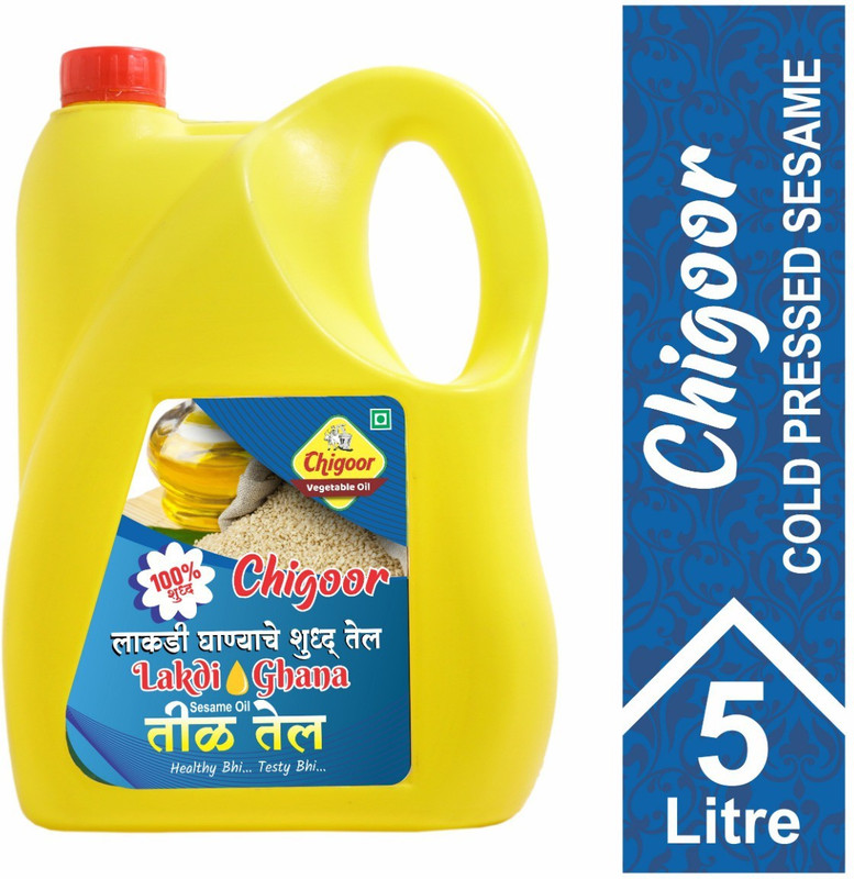 Chigoor 100% Pure Cold Pressed Cooking Sunflower Oil Plastic Bottle(5 L