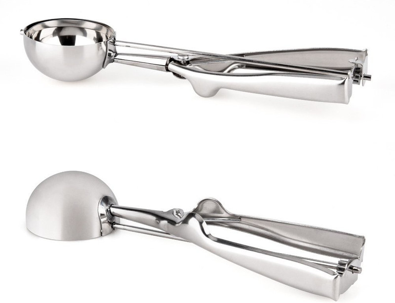 Givni Enterprise Stainless steel kitchen ice cream watermelon jelly cookies spring handle Kitchen Scoop